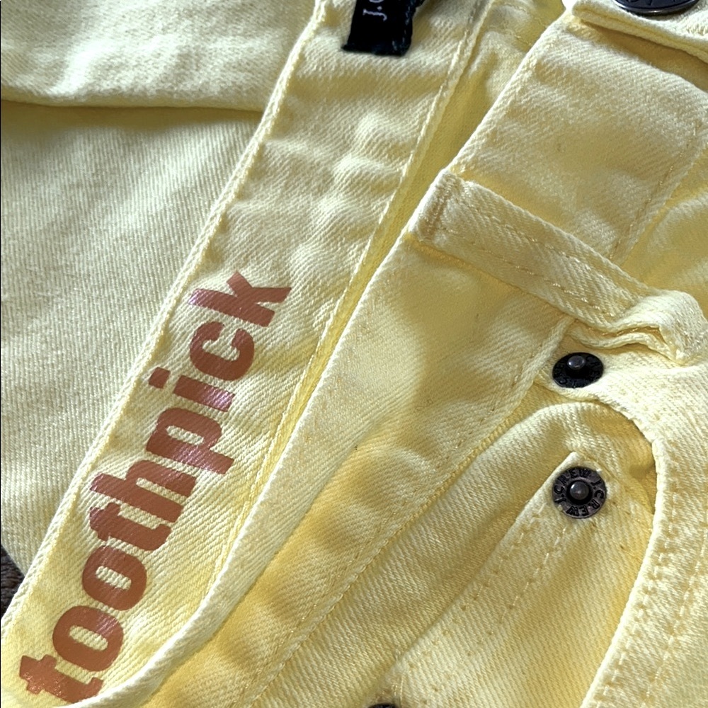NWOTs J. Crew Yellow Toothpick Jeans Vibrant and Eye-Catching Size 27 - Picture 6 of 9